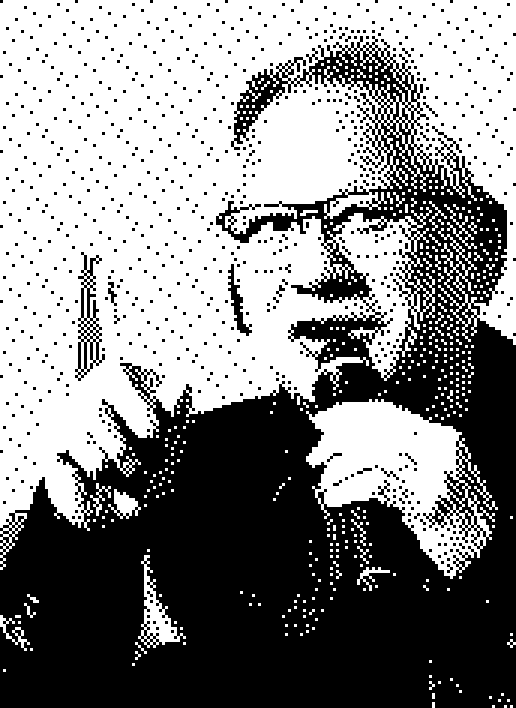 One-bit editorial portrait of Jensen Huang raising one finger